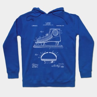 Ice Hockey Skates Patent - Ice Skates Art - Blueprint Hoodie